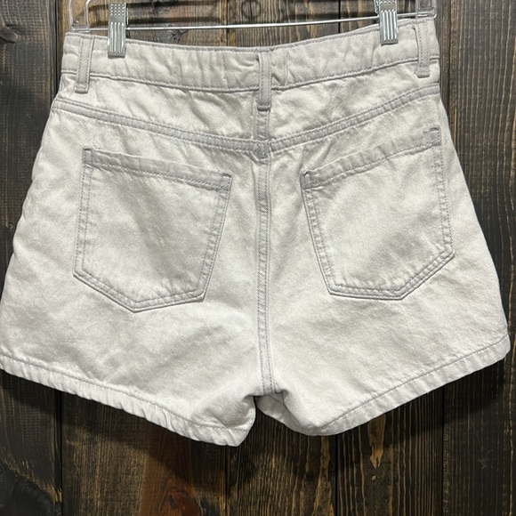 Zara Wrap Shorts Skort M Light Denim Side Zip Button Skirt Look Casual Trendy - Picture 4 of 10